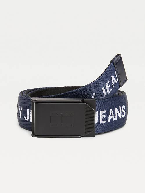 Blue Tommy Hilfiger Reversible Webbing Men\'s Belts | TH541JKF