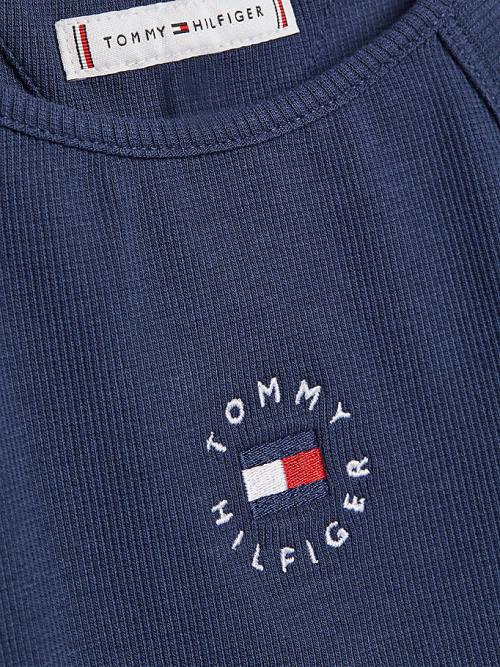 Blue Tommy Hilfiger Rib-Knit Tank Top Girls' T Shirts | TH582YXI