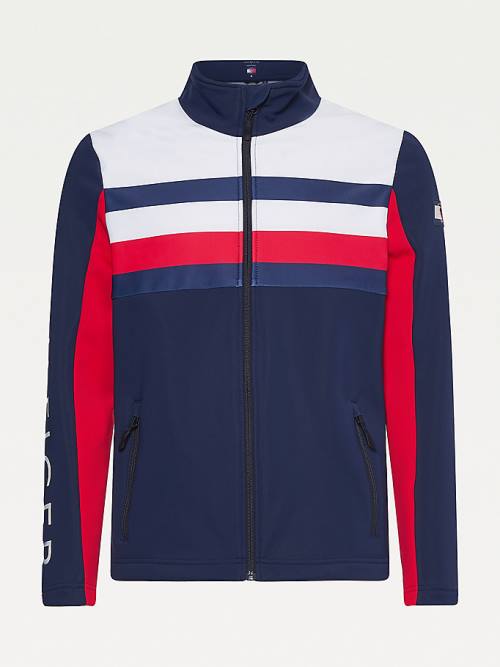 Blue Tommy Hilfiger Rossignol Colour-Blocked Zip-Thru Men's Jackets | TH794YOJ