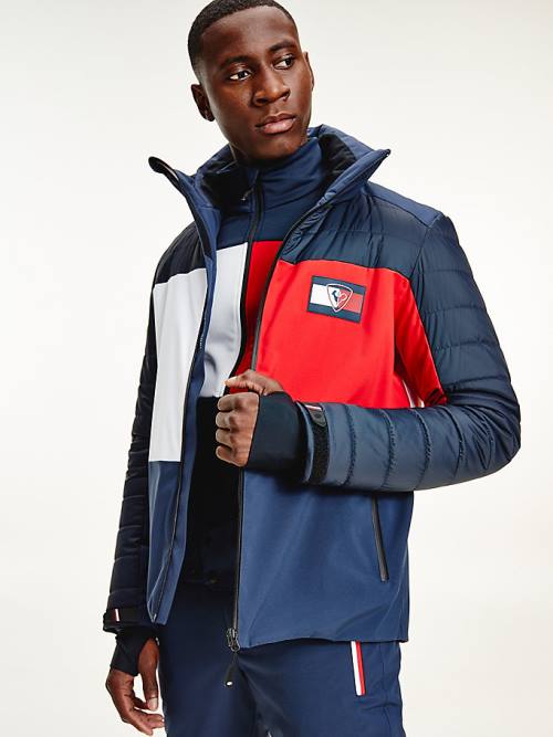 Blue Tommy Hilfiger Rossignol Logo Colour-Blocked Stretch Ski Men's Jackets | TH876DMW