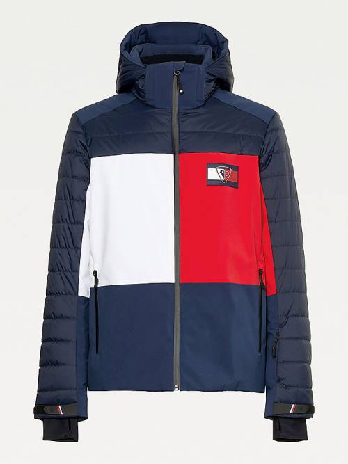 Blue Tommy Hilfiger Rossignol Logo Colour-Blocked Stretch Ski Men's Jackets | TH876DMW