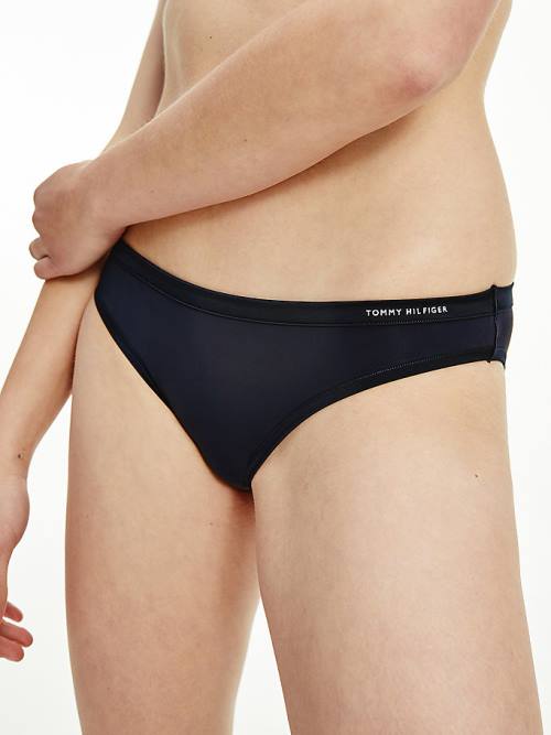 Blue Tommy Hilfiger Satin Trim Bikini Briefs Women\'s Underwear | TH071ZNA