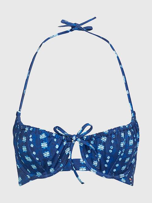 Blue Tommy Hilfiger Shibori Balconette Bikini Top Women's Swimwear | TH456CMN