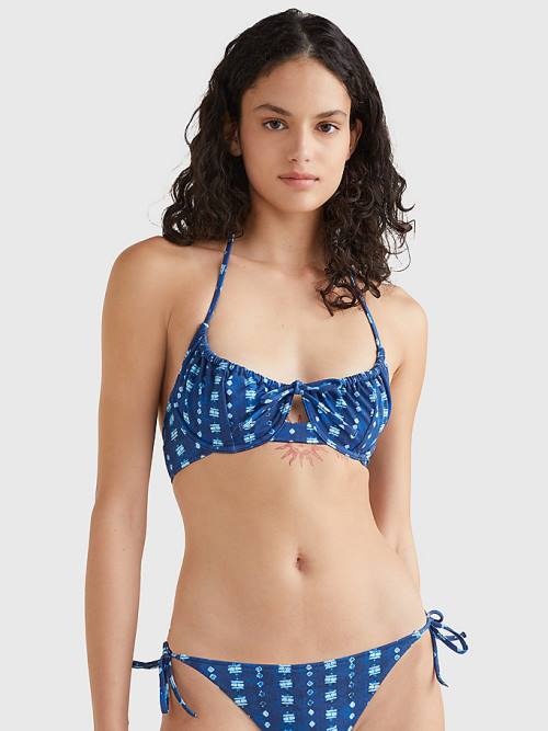 Blue Tommy Hilfiger Shibori Balconette Bikini Top Women\'s Swimwear | TH456CMN