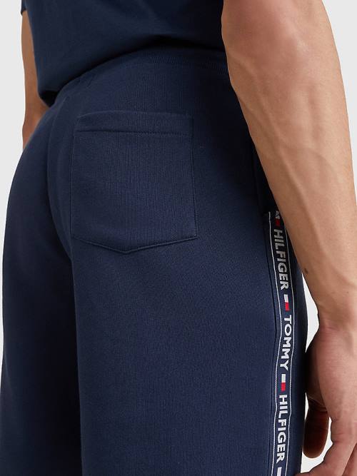 Blue Tommy Hilfiger Side Logo Drawstring Shorts Men's Pyjamas | TH145YAM