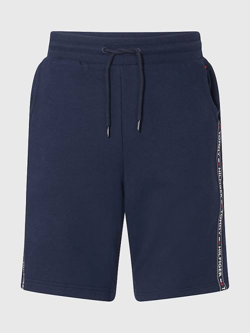 Blue Tommy Hilfiger Side Logo Drawstring Shorts Men's Pyjamas | TH145YAM