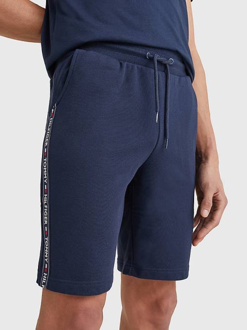 Blue Tommy Hilfiger Side Logo Drawstring Shorts Men\'s Pyjamas | TH145YAM