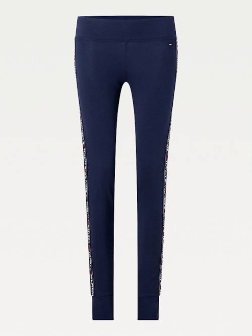 Blue Tommy Hilfiger Side Logo Women's Leggings | TH602TSD