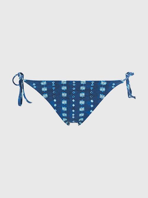 Blue Tommy Hilfiger Side Tie Shibori Bikini Bottoms Women's Swimwear | TH083FXP