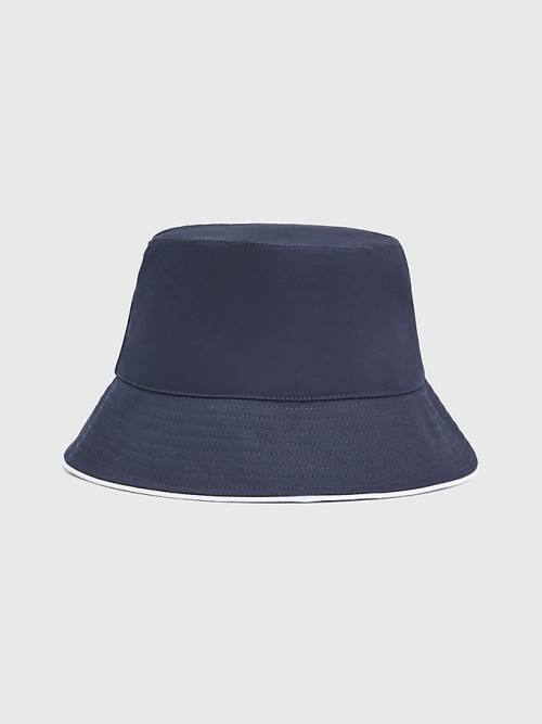 Blue Tommy Hilfiger Signature Bucket Women's Hats | TH172RKC