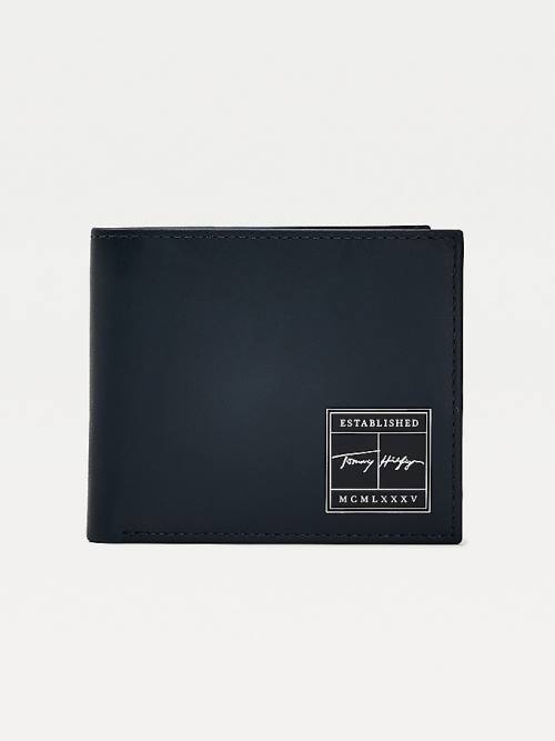 Blue Tommy Hilfiger Signature Card And Coin Men\'s Wallets | TH694DJO