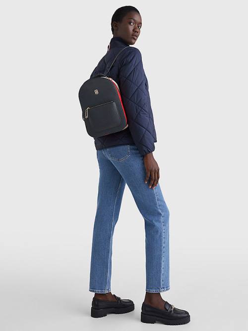 Blue Tommy Hilfiger Signature Colour-Blocked Backpack Women's Bags | TH032ZMS