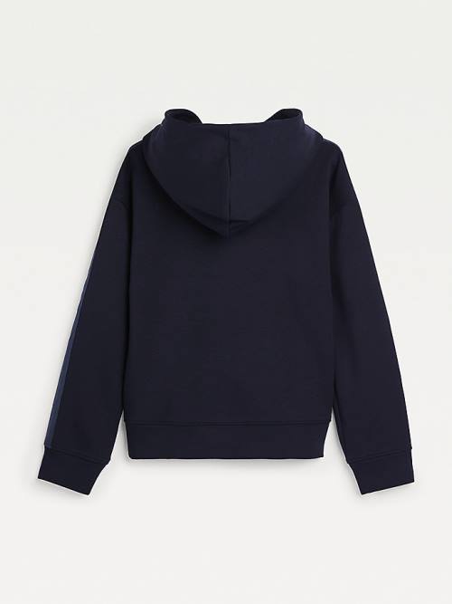 Blue Tommy Hilfiger Signature Embroidery Girls' Hoodie | TH697DQS