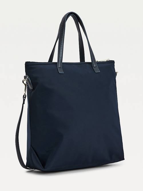 Blue Tommy Hilfiger Signature Logo Tote Women's Bags | TH368OTA