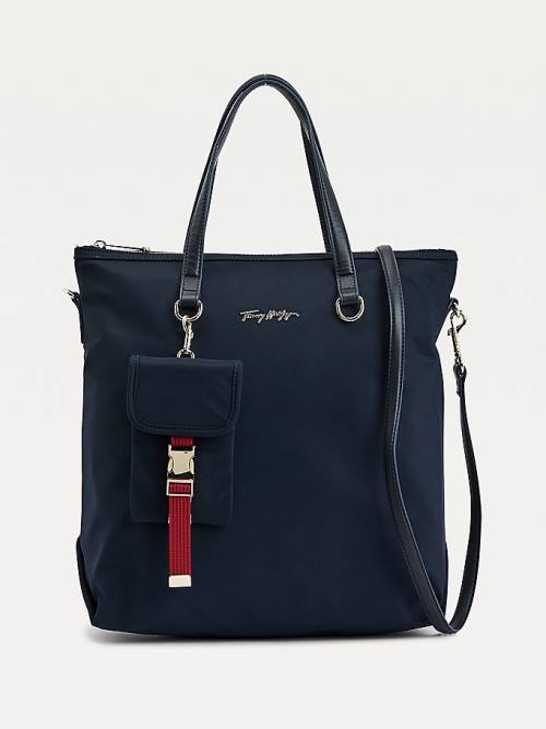 Blue Tommy Hilfiger Signature Logo Tote Women\'s Bags | TH368OTA