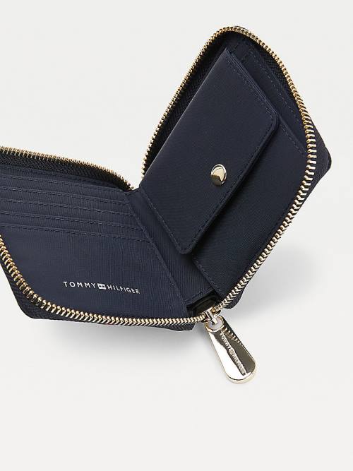 Blue Tommy Hilfiger Signature Medium Zip Around Women's Wallets | TH390OWV