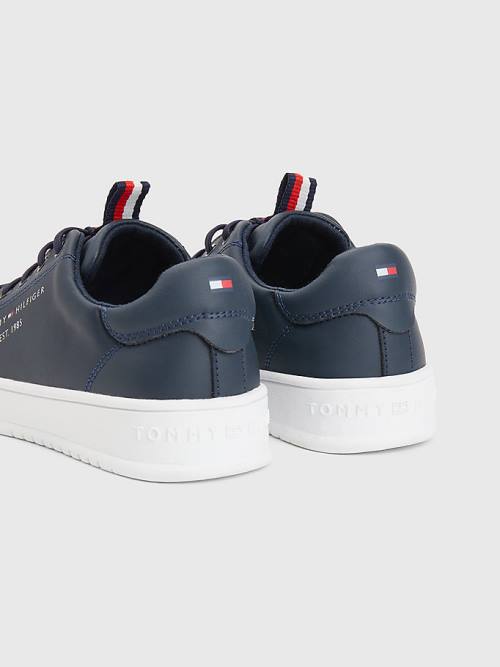 Blue Tommy Hilfiger Signature Tape Lace-Up Boys' Sneakers | TH130ORJ