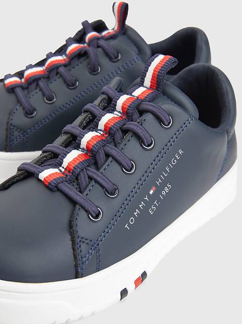 Blue Tommy Hilfiger Signature Tape Lace-Up Boys' Sneakers | TH130ORJ