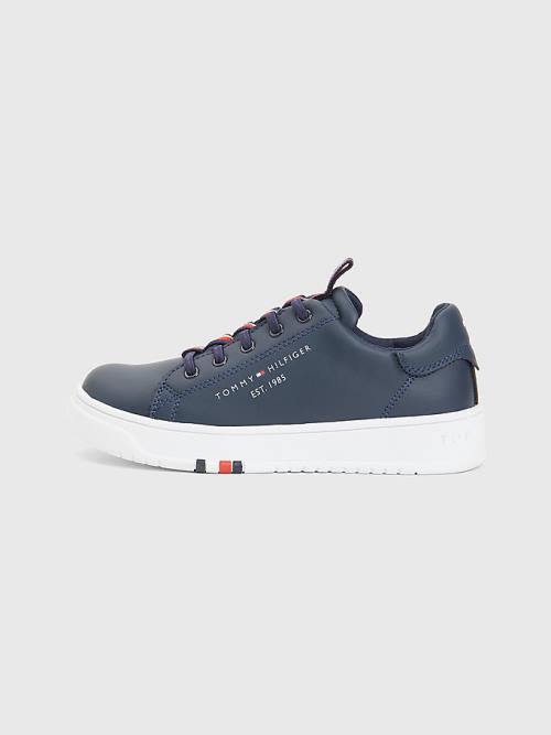 Blue Tommy Hilfiger Signature Tape Lace-Up Boys' Sneakers | TH130ORJ