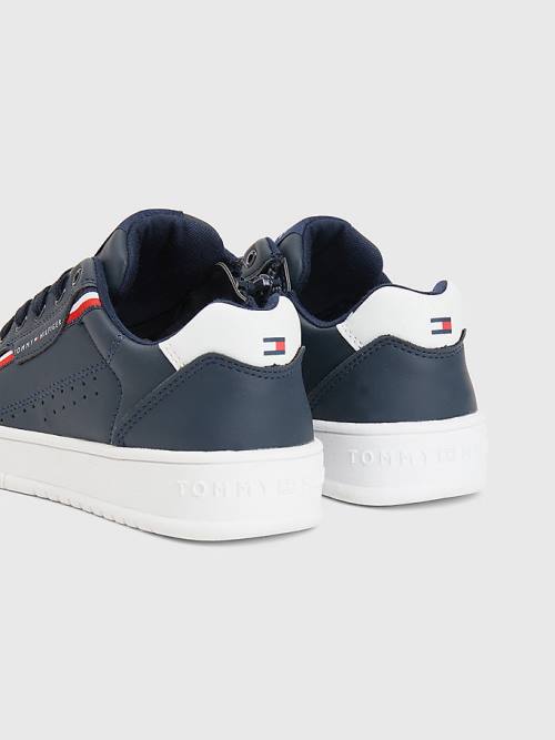 Blue Tommy Hilfiger Signature Tape Lace-Up Boys' Sneakers | TH926SZA