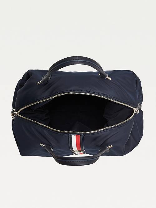 Blue Tommy Hilfiger Signature Tape Weekender Women's Bags | TH274CLF