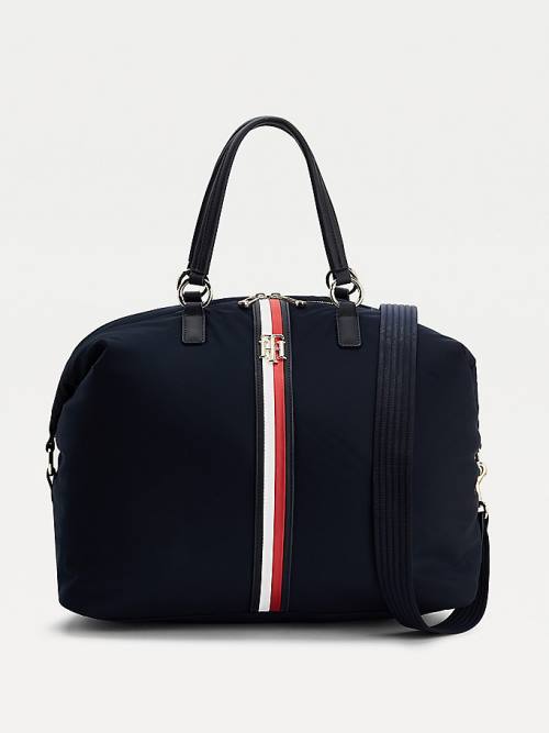 Blue Tommy Hilfiger Signature Tape Weekender Women\'s Bags | TH274CLF