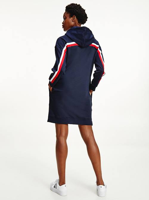 Blue Tommy Hilfiger Signature Trim Women's Dress | TH657LMG