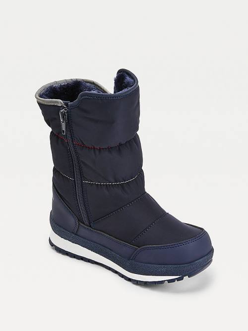 Blue Tommy Hilfiger Signature Webbing Padded Snow Boys' Boots | TH297WNV