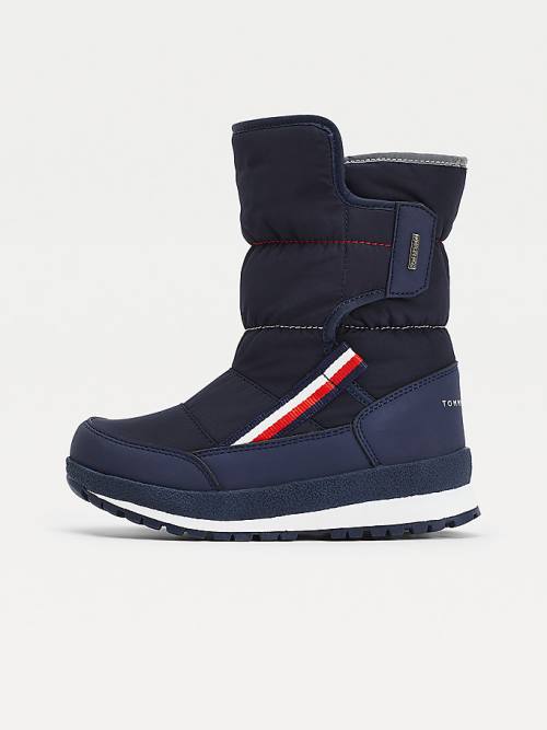 Blue Tommy Hilfiger Signature Webbing Padded Snow Boys' Boots | TH297WNV