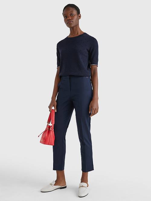 Blue Tommy Hilfiger Slim Ankle Women's Pants | TH231HAF