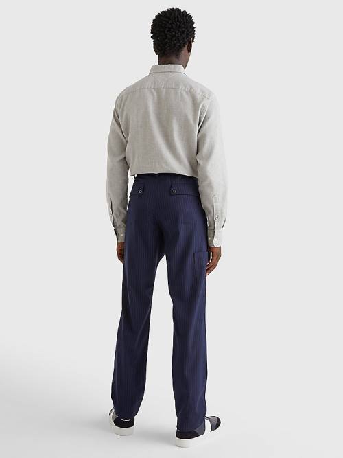 Blue Tommy Hilfiger Slim Fit Cargo Men's Pants | TH845BUJ