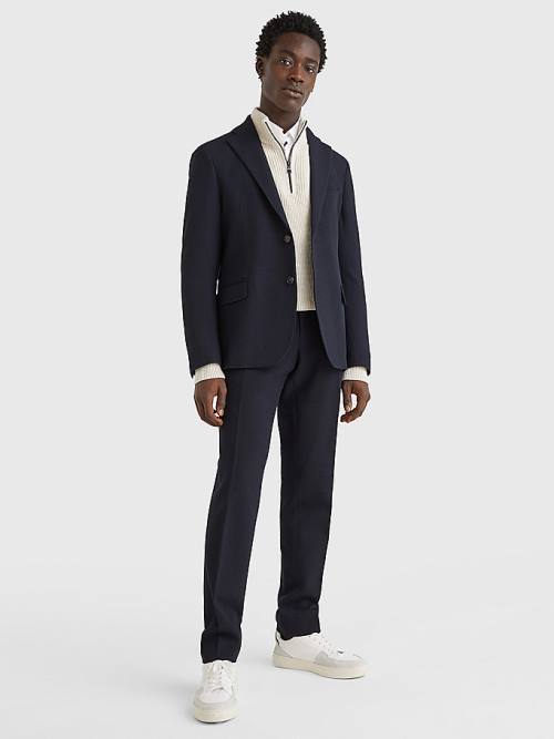 Blue Tommy Hilfiger Slim Fit Constructed Men's Blazers | TH389ORA