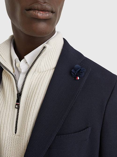 Blue Tommy Hilfiger Slim Fit Constructed Men's Blazers | TH389ORA