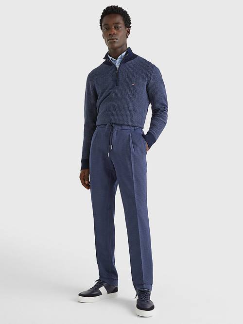 Blue Tommy Hilfiger Slim Fit Drawstring Men's Pants | TH342OQY