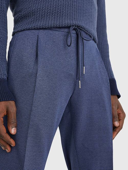 Blue Tommy Hilfiger Slim Fit Drawstring Men's Pants | TH342OQY