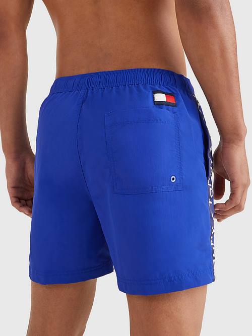 Blue Tommy Hilfiger Slim Fit Mid Length Shorts Men's Swimwear | TH435XMG