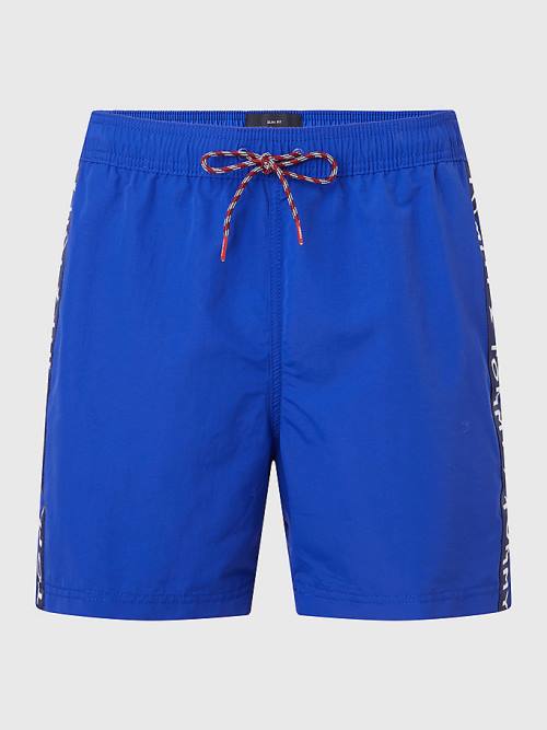 Blue Tommy Hilfiger Slim Fit Mid Length Shorts Men's Swimwear | TH435XMG