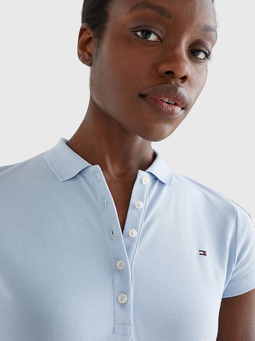 Blue Tommy Hilfiger Slim Fit Polo Women's Dress | TH285KBA