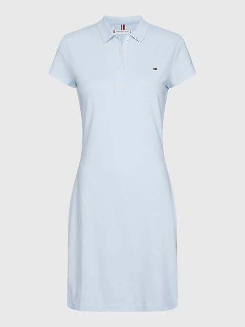 Blue Tommy Hilfiger Slim Fit Polo Women's Dress | TH285KBA