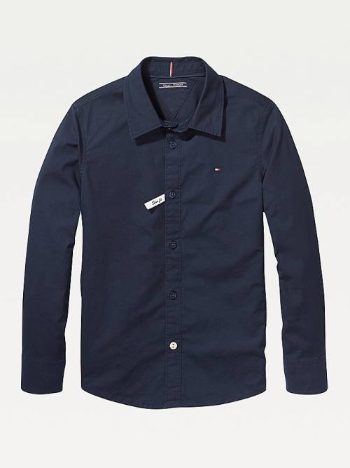 Blue Tommy Hilfiger Slim Fit Stretch Boys\' Shirts | TH267HAF