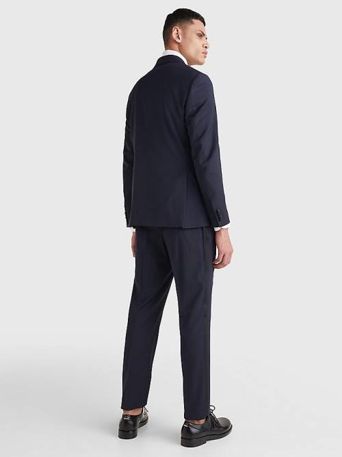 Blue Tommy Hilfiger Slim Fit Tuxedo Men's Blazers | TH846ZWF