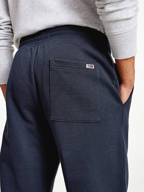 Blue Tommy Hilfiger Slim Fleece Signature Joggers Men's Pants | TH935XRA