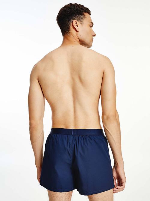 Blue Tommy Hilfiger Smart Cotton Poplin Boxers Men's Underwear | TH327SGH