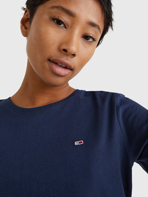 Blue Tommy Hilfiger Soft Jersey Women's T Shirts | TH492SJE