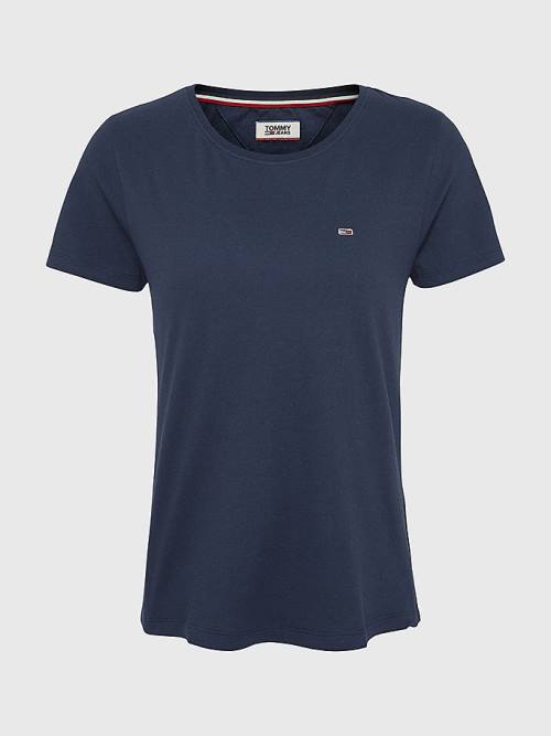 Blue Tommy Hilfiger Soft Jersey Women's T Shirts | TH492SJE