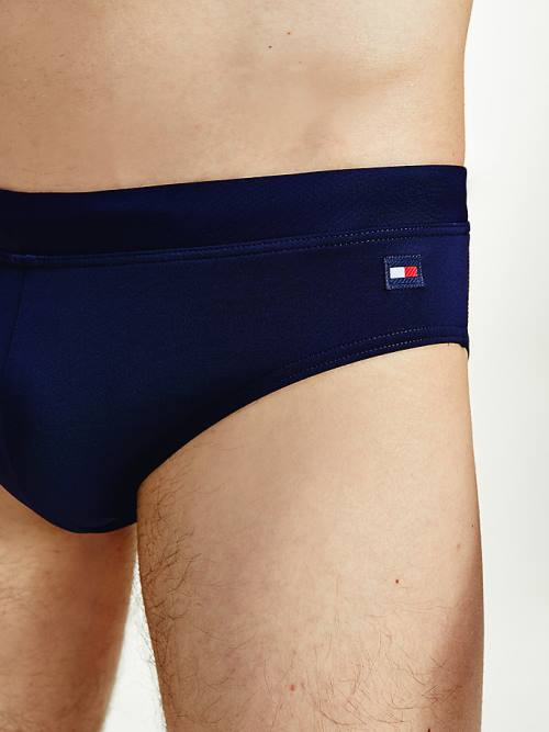 Blue Tommy Hilfiger Solid Colour Briefs Men's Swimwear | TH268XCS