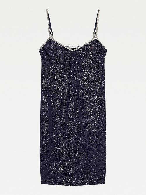 Blue Tommy Hilfiger Sparkle Viscose Nightdress Women's Pyjamas | TH925JZY