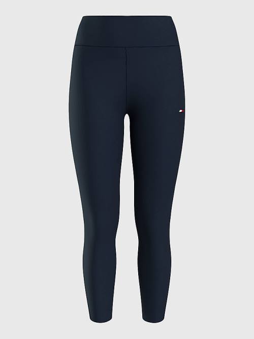 Blue Tommy Hilfiger Sport 7/8 Logo Women's Leggings | TH376NUM