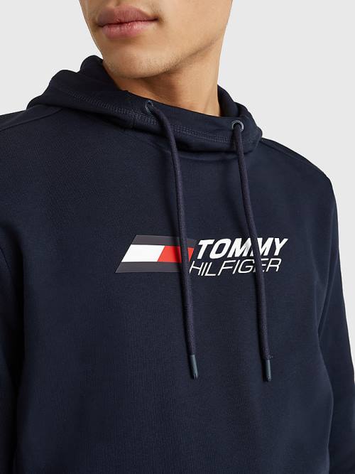 Blue Tommy Hilfiger Sport Essential Organic Cotton Men's Hoodie | TH186YVG