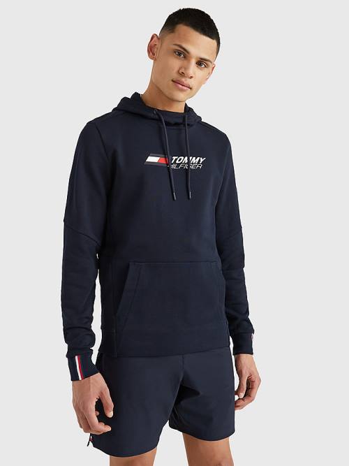 Blue Tommy Hilfiger Sport Essential Organic Cotton Men\'s Hoodie | TH186YVG